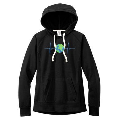 Earth Day Heartbeat Women's Fleece Hoodie