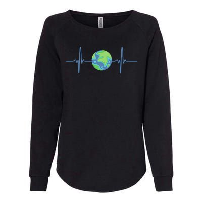 Earth Day Heartbeat Womens California Wash Sweatshirt