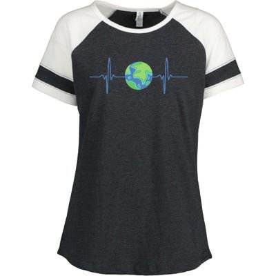 Earth Day Heartbeat Enza Ladies Jersey Colorblock Tee