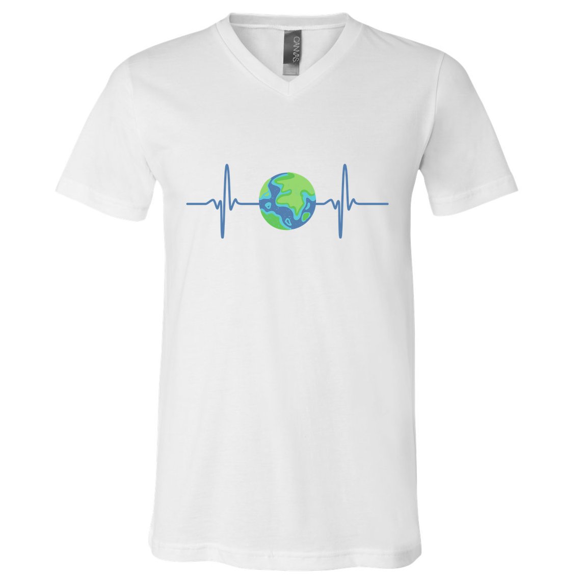 Earth Day Heartbeat V-Neck T-Shirt