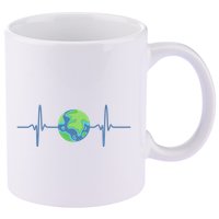 Earth Day Heartbeat 11oz C Handle Ceramic Mug