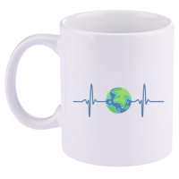 Earth Day Heartbeat 11oz C Handle Ceramic Mug