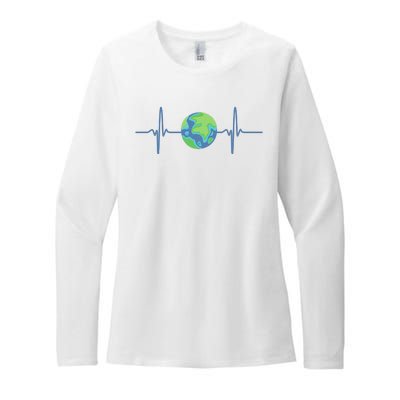 Earth Day Heartbeat Womens CVC Long Sleeve Shirt