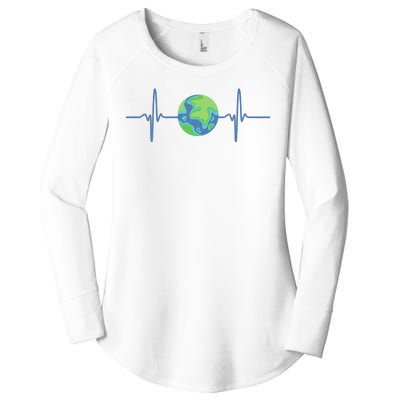 Earth Day Heartbeat Women's Perfect Tri Tunic Long Sleeve Shirt