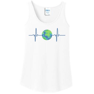 Earth Day Heartbeat Ladies Essential Tank