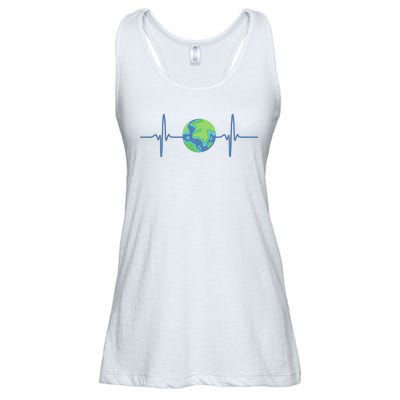 Earth Day Heartbeat Ladies Essential Flowy Tank