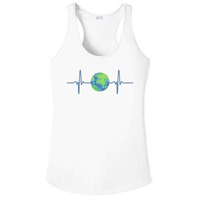 Earth Day Heartbeat Ladies PosiCharge Competitor Racerback Tank