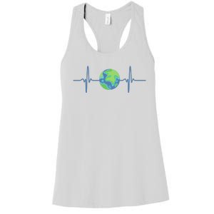 Earth Day Heartbeat Women's Racerback Tank