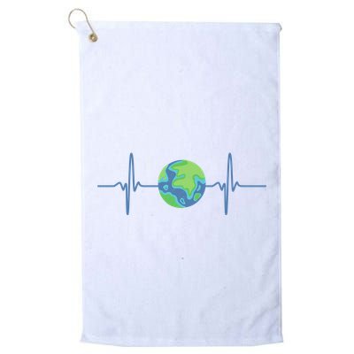 Earth Day Heartbeat Golf Towel