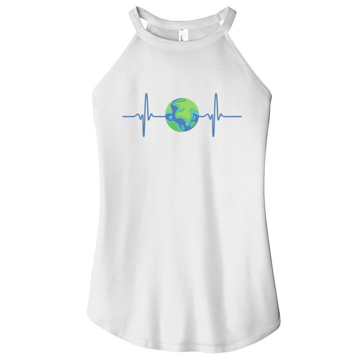 Earth Day Heartbeat Women's Perfect Tri Rocker Tank