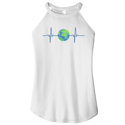 Earth Day Heartbeat Women's Perfect Tri Rocker Tank