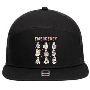 Emergency Department Halloween Nurse Health Care 7 Panel Mesh Trucker Snapback Hat