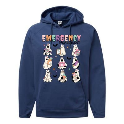 Emergency Department Halloween Nurse Health Care Performance Fleece Hoodie