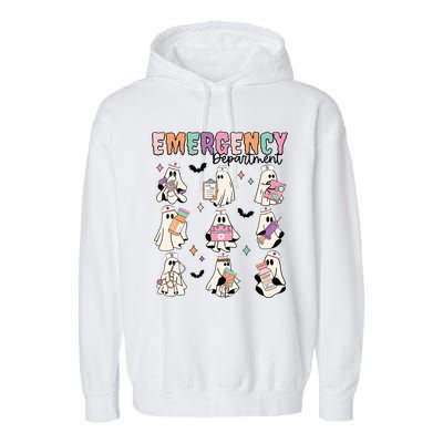 Emergency Department Halloween Nurse Health Care Garment-Dyed Fleece Hoodie