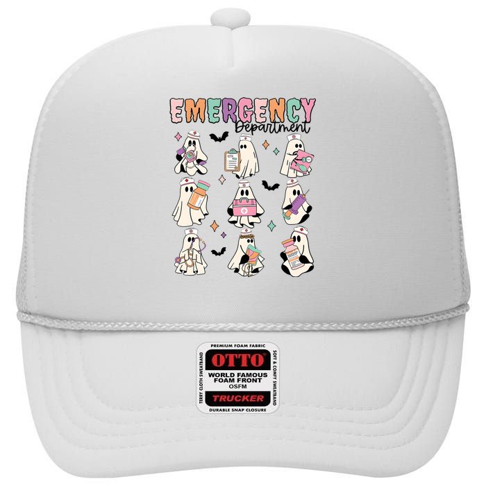 Emergency Department Halloween Nurse Health Care High Crown Mesh Back Trucker Hat