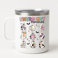 Emergency Department Halloween Nurse Health Care 12 oz Stainless Steel Tumbler Cup