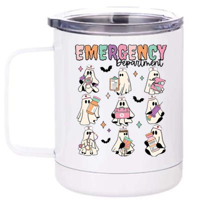 Emergency Department Halloween Nurse Health Care 12 oz Stainless Steel Tumbler Cup