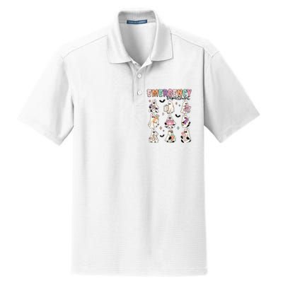 Emergency Department Halloween Nurse Health Care Dry Zone Grid Polo