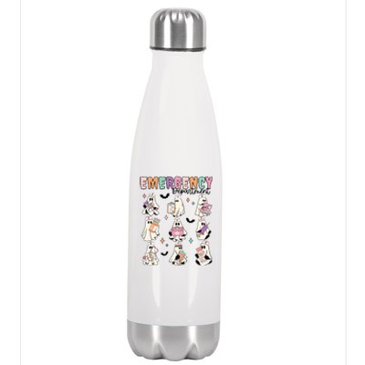 Emergency Department Halloween Nurse Health Care Stainless Steel Insulated Water Bottle