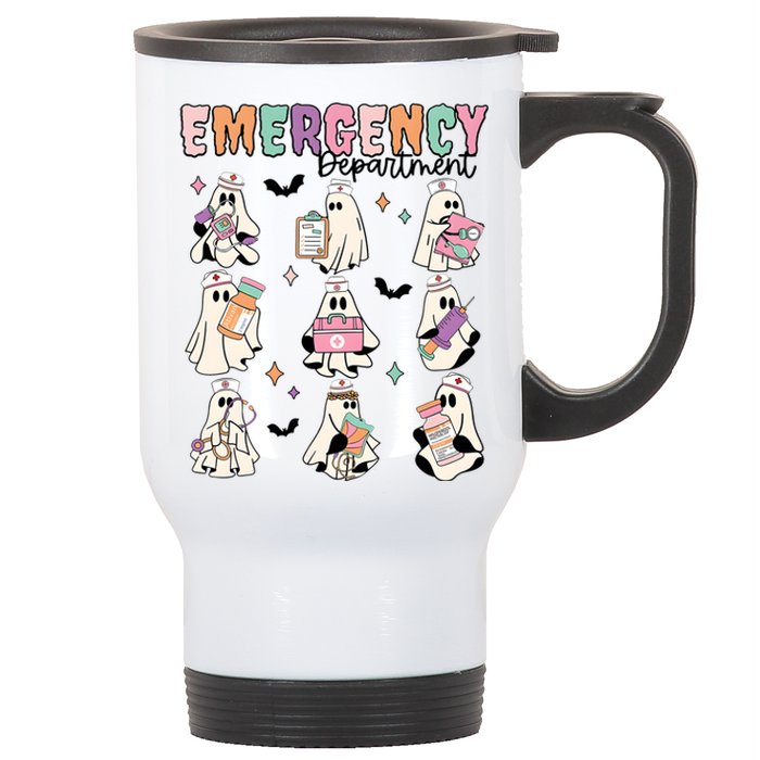 Emergency Department Halloween Nurse Health Care Stainless Steel Travel Mug