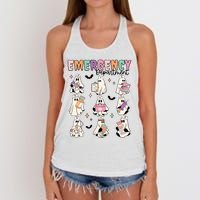 Emergency Department Halloween Nurse Health Care Women's Knotted Racerback Tank