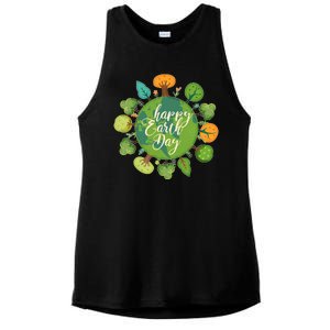 Earth Day Happy Earth Day Trees Ladies PosiCharge Tri-Blend Wicking Tank