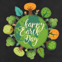 Earth Day Happy Earth Day Trees 7 Panel Mesh Trucker Snapback Hat