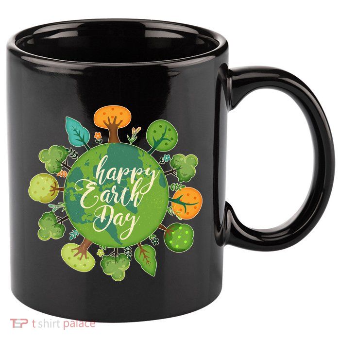 Earth Day Happy Earth Day Trees 11oz C Handle Ceramic Mug
