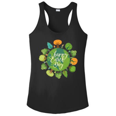 Earth Day Happy Earth Day Trees Ladies PosiCharge Competitor Racerback Tank