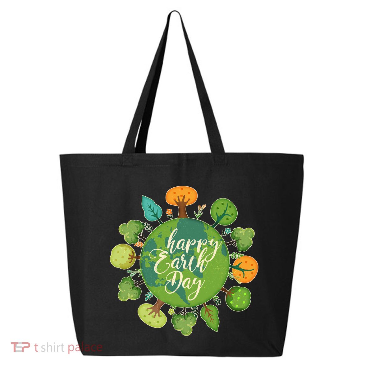 Earth Day Happy Earth Day Trees 25L Jumbo Tote