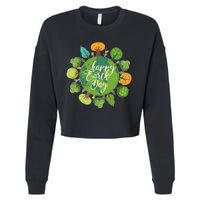 Earth Day Happy Earth Day Trees Cropped Pullover Crew