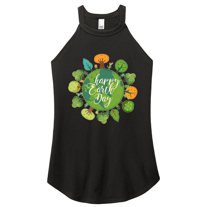 Earth Day Happy Earth Day Trees Women's Perfect Tri Rocker Tank