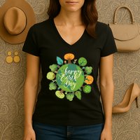 Earth Day Happy Earth Day Trees Women's V-Neck T-Shirt