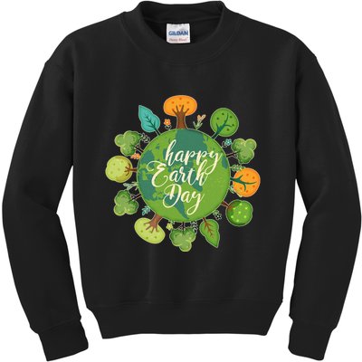 Earth Day Happy Earth Day Trees Kids Sweatshirt