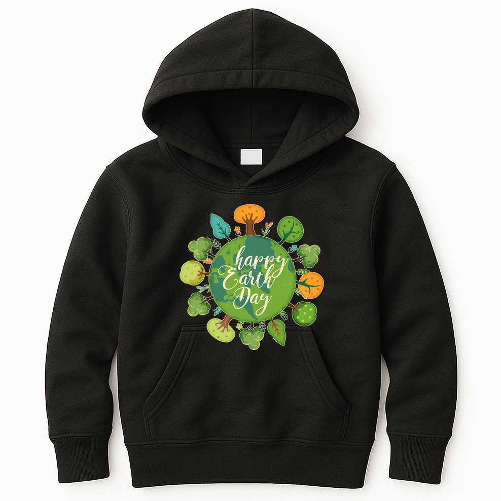 Earth Day Happy Earth Day Trees Kids Hoodie