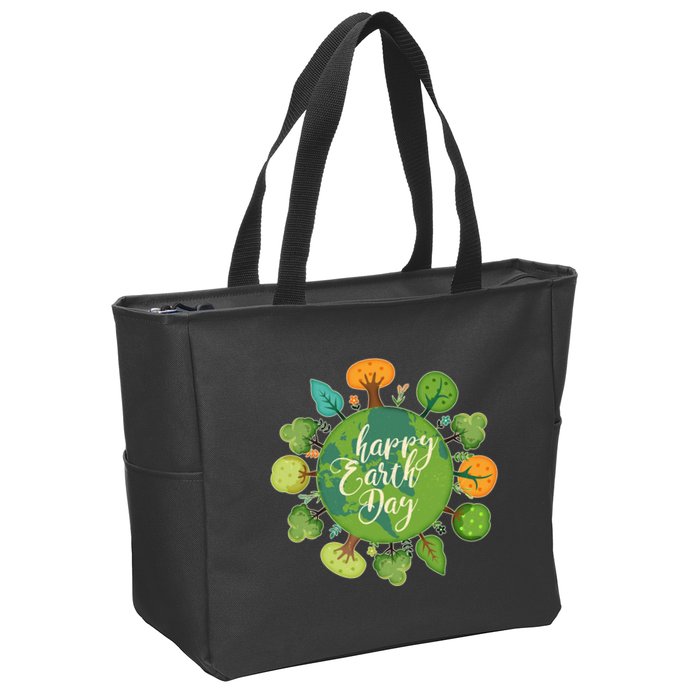 Earth Day Happy Earth Day Trees Zip Tote Bag