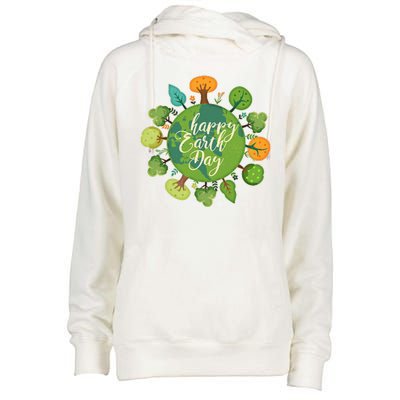 Earth Day Happy Earth Day Trees Womens Funnel Neck Pullover Hood