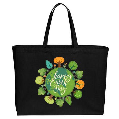 Earth Day Happy Earth Day Trees Cotton Canvas Jumbo Tote