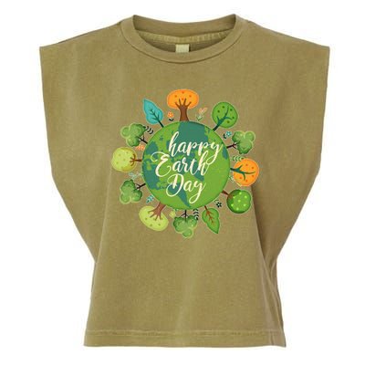 Earth Day Happy Earth Day Trees Garment-Dyed Women's Muscle Tee