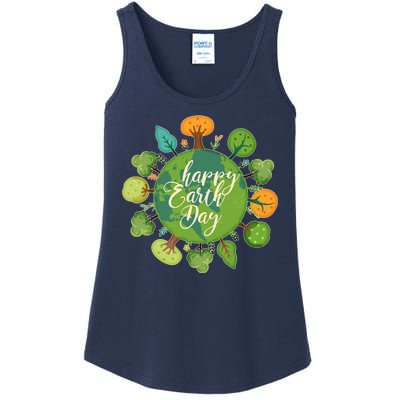 Earth Day Happy Earth Day Trees Ladies Essential Tank