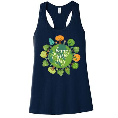 Earth Day Happy Earth Day Trees Women's Racerback Tank