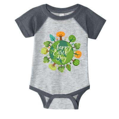 Earth Day Happy Earth Day Trees Infant Baby Jersey Bodysuit