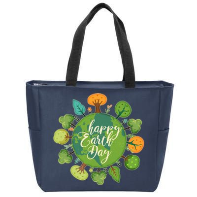 Earth Day Happy Earth Day Trees Zip Tote Bag