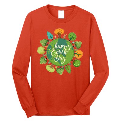 Earth Day Happy Earth Day Trees Long Sleeve Shirt