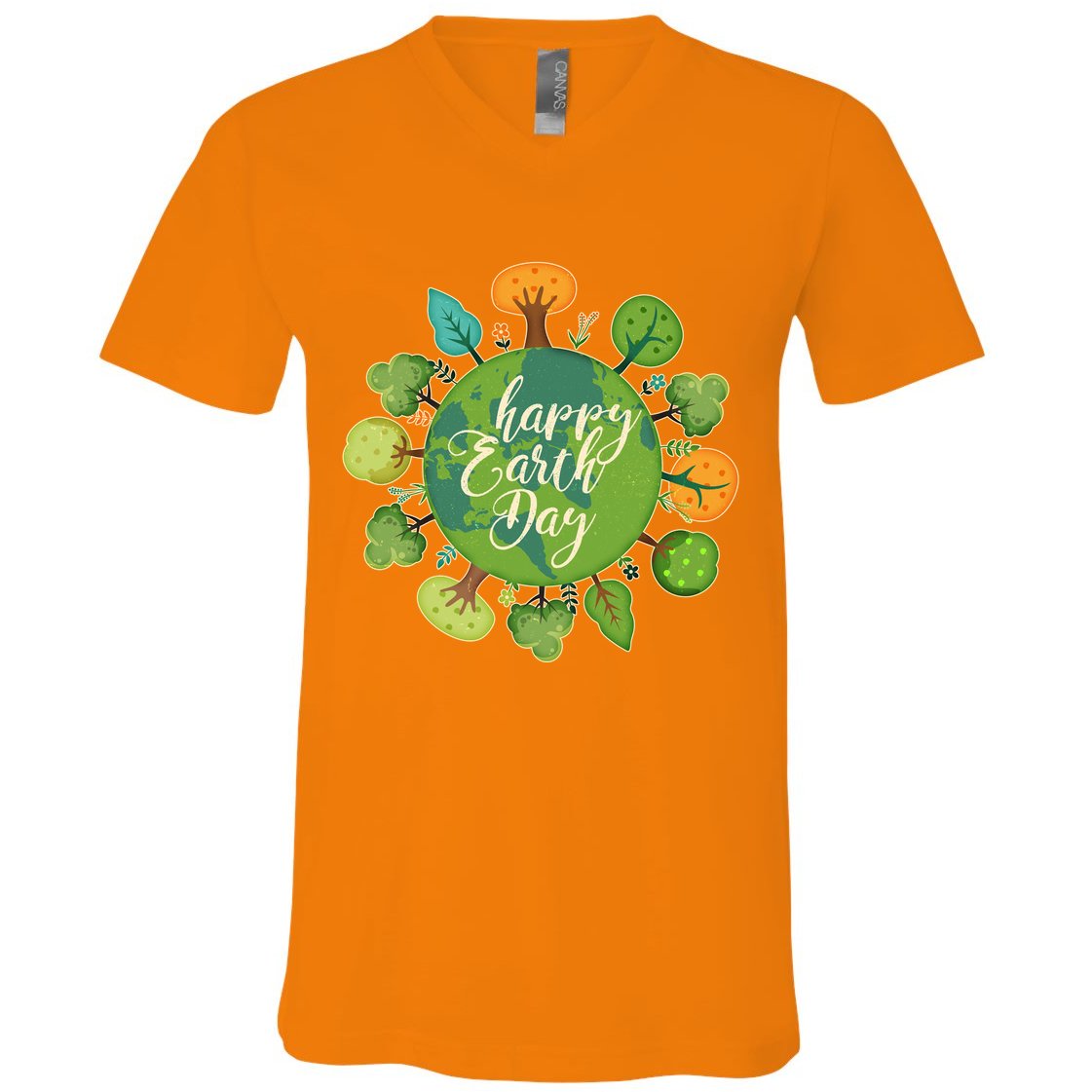 Earth Day Happy Earth Day Trees V-Neck T-Shirt