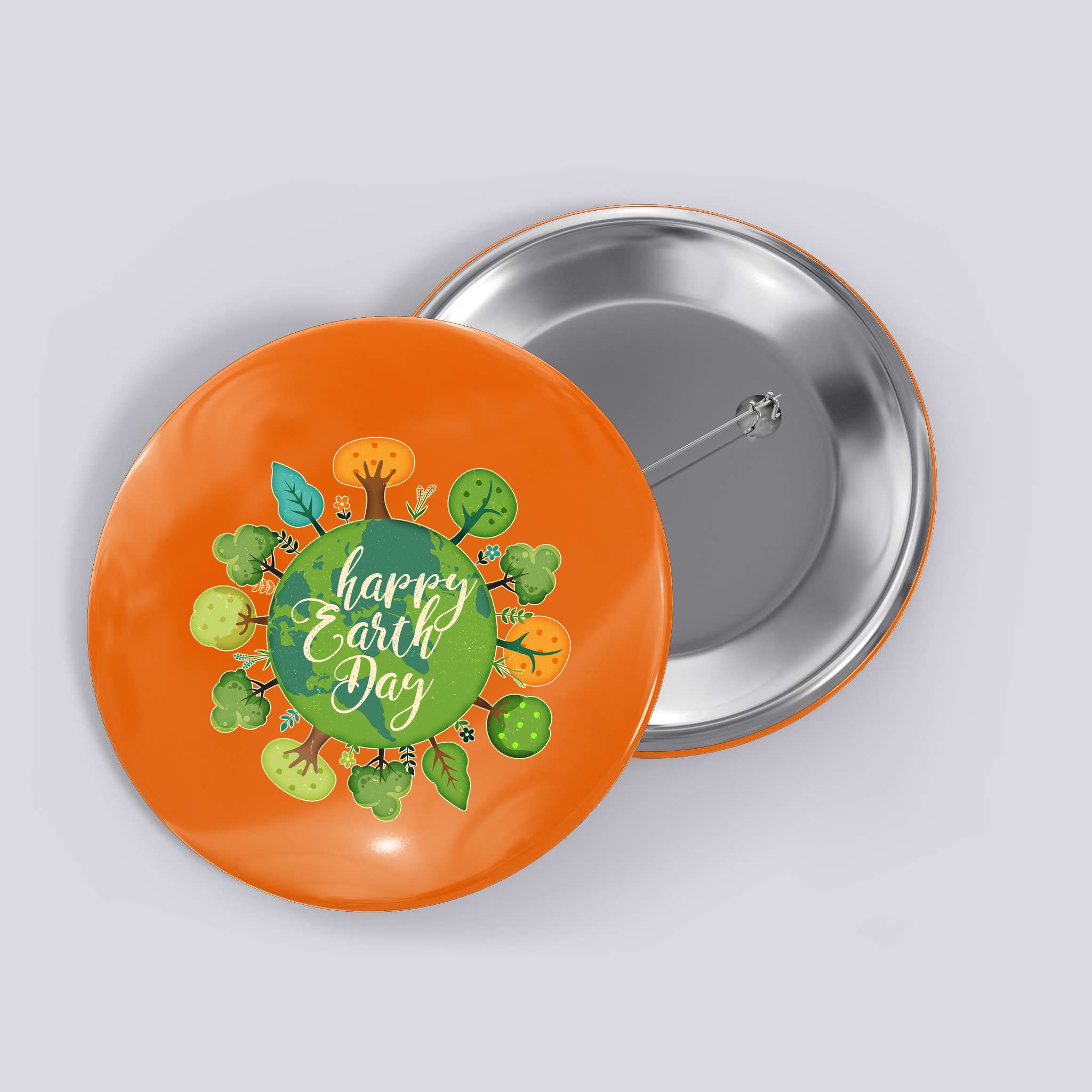 Earth Day Happy Earth Day Trees Button