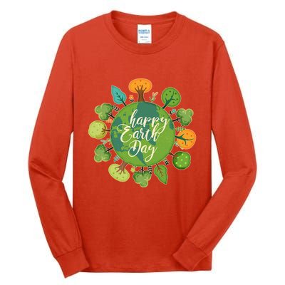 Earth Day Happy Earth Day Trees Tall Long Sleeve T-Shirt