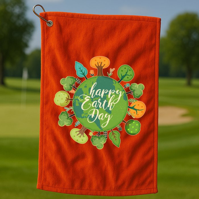 Earth Day Happy Earth Day Trees Golf Towel