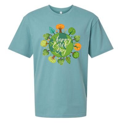 Earth Day Happy Earth Day Trees Sueded Cloud Jersey T-Shirt