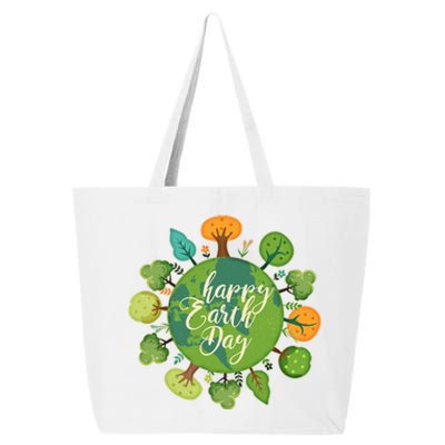 Earth Day Happy Earth Day Trees 25L Jumbo Tote